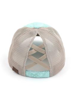 CC Paisley Half Mesh Elastic Criss-Cross Back Band Fashion Cap